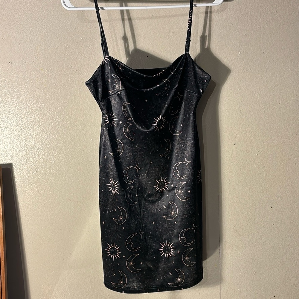 Urban outfitters pre loved s/p black celestial mini dress